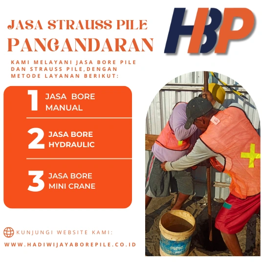 Jasa Strauss Pile Pangandaran Pengerjaan Menggunakan Mesin Manual-HADIWIJAYA BORE PILE
